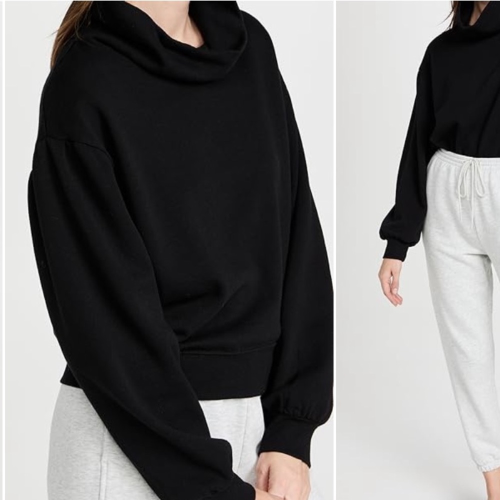 Z Supply Sloane funnel neck pullover black sweatshirt size M